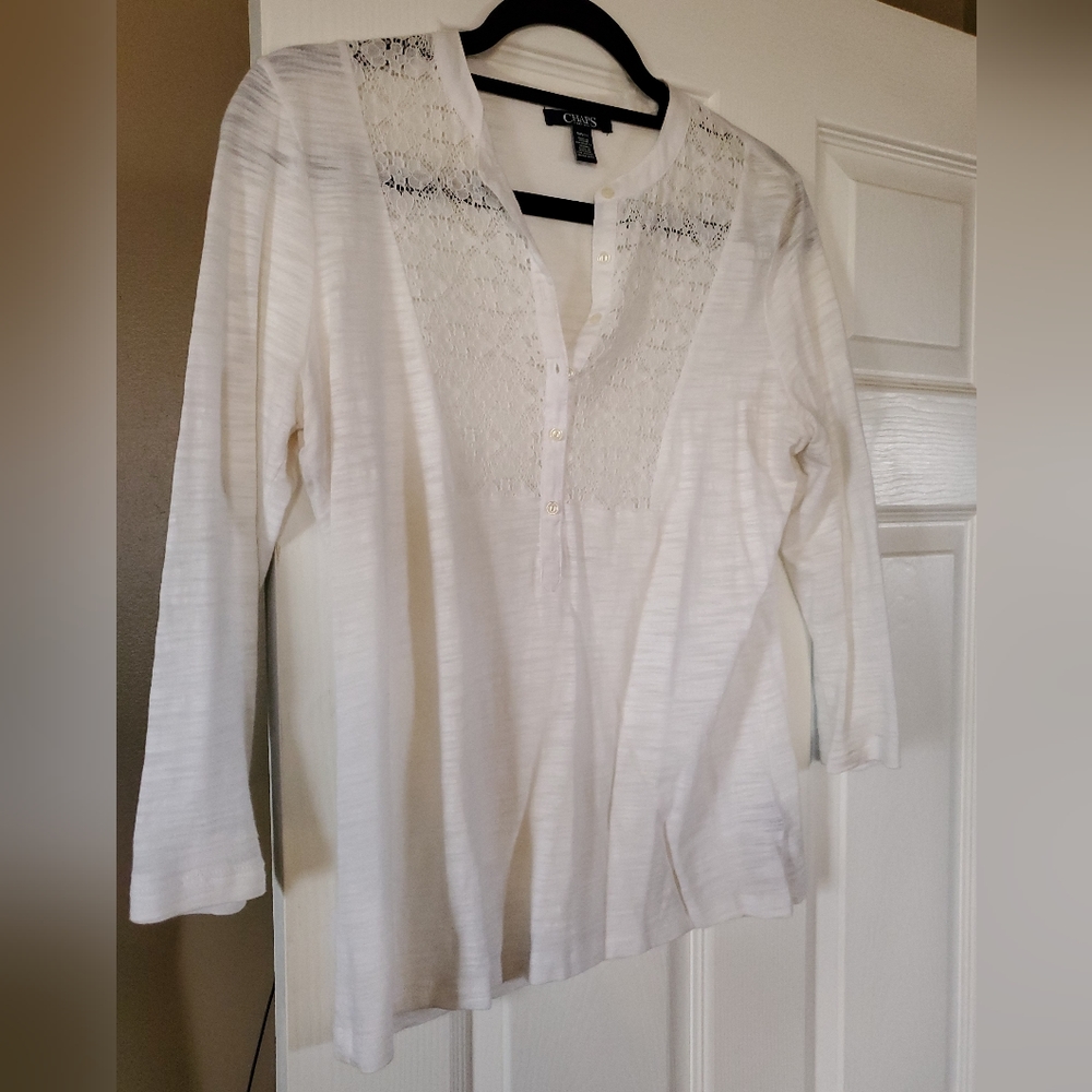 Chaps 3/4 length sleeve shirt